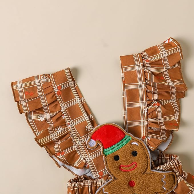 Ensemble Déguisement Noël Pour Bébé Fille 0-24 Mois - Barboteuse + Jupe à Bretelles + Bandeau - Thème Père Noël/Élan